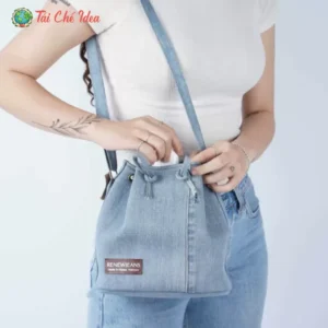 Túi Bucket Dây Rút Từ Jeans Tái Chế